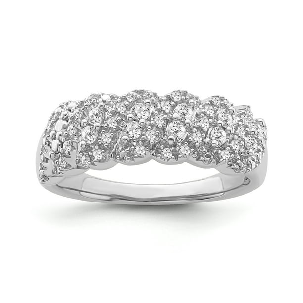 Diamond Wedding Band in 10K White Gold Size-10.5 G-H,I2-I3 1/10 cttw, Diamond Wedding Band in 10K White Gold Size-10.5 G-H,I2-I3 1/10 cttw,